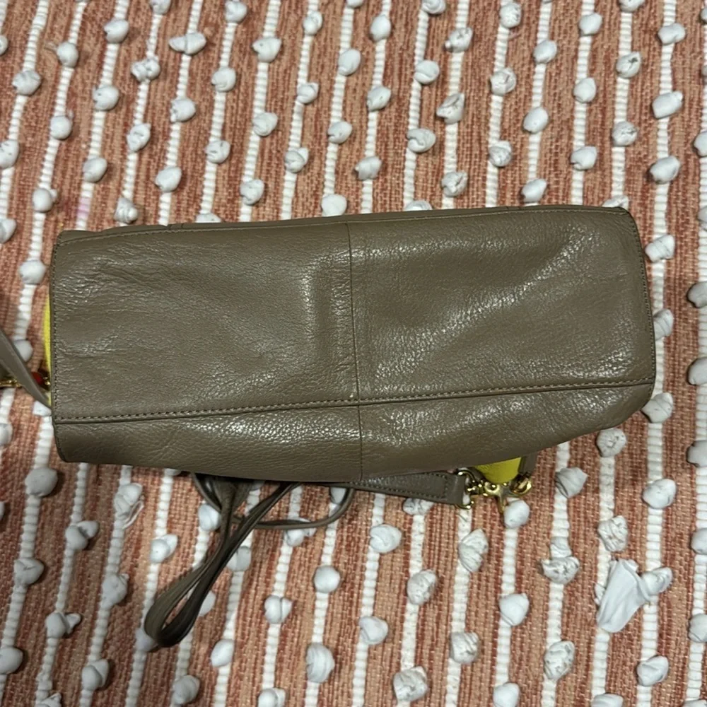 Tory Burch Moose and Lime Green Crossbody Women's Bag 11x7x5